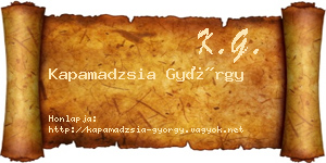 Kapamadzsia György névjegykártya